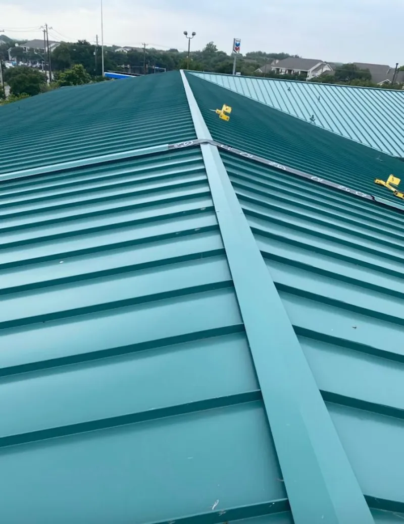 Green commercial metal roof ridge and valley for Metal Roof Repair in Moultrie